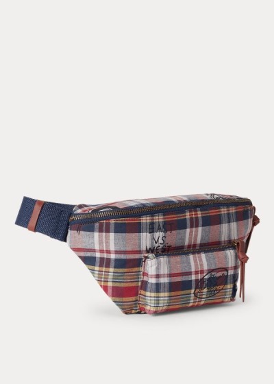 Bolsa Cinturon Polo Ralph Lauren Hombre Multicolor - Cotton Madras - NOUEA5840